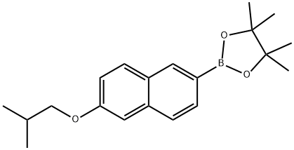 2-(6-Isobutoxy-naphthalen-2-yl)-4,4,5,5-tetramethyl-[1,3,2]dioxaborolane,1363386-57-5,结构式
