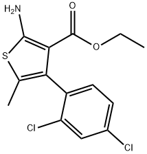 2-氨基-4-(2,4-二氯苯基)-5-甲基-噻吩-3-羧酸乙酯,350989-83-2,结构式
