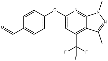 4-{[1,3-Dimethyl-4-(trifluoromethyl)-1H-pyrazolo[3,4-b]pyridin-6-yl]oxy}benzaldehyde Structure