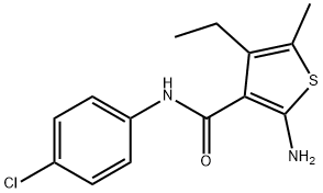 2-氨基-N-(4-氯苯基)-4-乙基-5-甲基噻吩-3-甲酰胺,438231-19-7,结构式