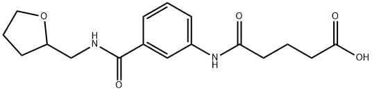 5-OXO-5-(3-{[(TETRAHYDRO-2-FURANYLMETHYL)AMINO]-CARBONYL}ANILINO)PENTANOIC ACID Struktur