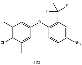 4-(4-CHLORO-3,5-DIMETHYLPHENOXY)-3-(TRIFLUOROMETHYL)ANILINE HYDROCHLORIDE Structure