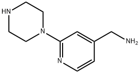 (2-ピペラジン-1-イルピリジン-4-イル)メチルアミン 化学構造式