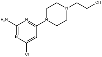 2-[4-(2-amino-6-chloro-4-pyrimidinyl)piperazino]-1-ethanol Struktur