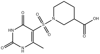 1-[(2,4-二氧代-6-甲基-1H-嘧啶-5-基)磺酰基]3-哌啶甲酸,697258-18-7,结构式