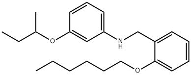 3-(sec-Butoxy)-N-[2-(hexyloxy)benzyl]aniline Structure