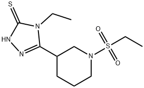 4-Ethyl-5-[1-(ethylsulfonyl)piperidin-3-yl]-4H-1,2,4-triazole-3-thiol,932918-75-7,结构式