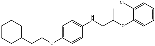 N-[2-(2-Chlorophenoxy)propyl]-4-(2-cyclohexylethoxy)aniline 化学構造式