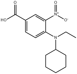 4-[cyclohexyl(ethyl)amino]-3-nitrobenzoic acid 化学構造式