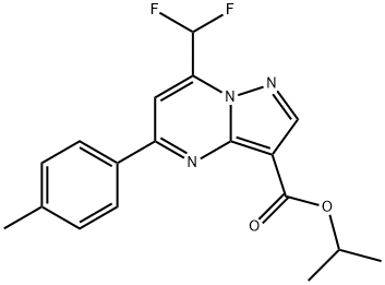 7-(二氟甲基)-5-(4-甲基苯基)吡唑[1,5-A]嘧啶-3-羧酸异丙酯 结构式