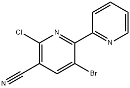 3-bromo-6-chloro-2,2'-bipyridine-5-carbonitrile Struktur