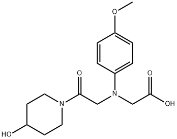 [[2-(4-hydroxypiperidin-1-yl)-2-oxoethyl](4-methoxyphenyl)amino]acetic acid 结构式