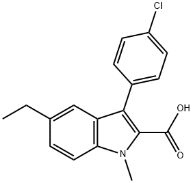 3-(4-chlorophenyl)-5-ethyl-1-methyl-1H-indole-2-carboxylic acid Struktur