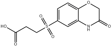 3-[(3-oxo-3,4-dihydro-2H-1,4-benzoxazin-6-yl)sulfonyl]propanoic acid Struktur