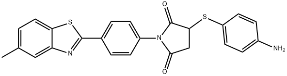 3-[(4-aminophenyl)thio]-1-[4-(5-methyl-1,3-benzothiazol-2-yl)phenyl]pyrrolidine-2,5-dione 结构式