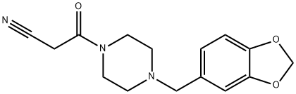 3-[4-(1,3-benzodioxol-5-ylmethyl)piperazin-1-yl]-3-oxopropanenitrile Structure