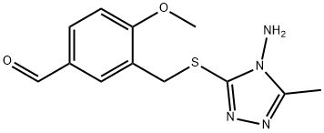 3-{[(4-amino-5-methyl-4H-1,2,4-triazol-3-yl)thio]methyl}-4-methoxybenzaldehyde,1119452-75-3,结构式