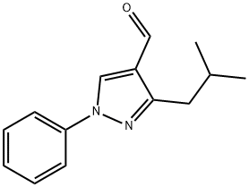 3-(2-甲基丙基)-1-苯基-吡唑-4-甲醛, 874908-41-5, 结构式