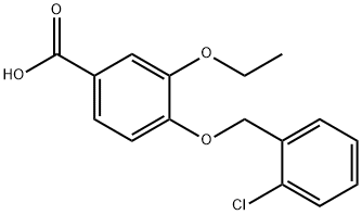 4-((2-氯苄基)氧基)-3-乙氧基苯甲酸, 872197-26-7, 结构式