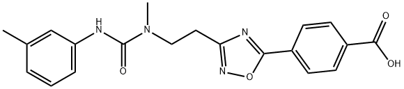 4-{3-[2-(methyl{[(3-methylphenyl)amino]carbonyl}amino)ethyl]-1,2,4-oxadiazol-5-yl}benzoic acid,1142209-91-3,结构式