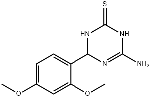 4-amino-6-(2,4-dimethoxyphenyl)-1,6-dihydro-1,3,5-triazine-2-thiol Struktur