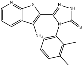 5-(3-aminothieno[2,3-b]pyridin-2-yl)-4-(2,3-dimethylphenyl)-4H-1,2,4-triazole-3-thiol,1114597-36-2,结构式