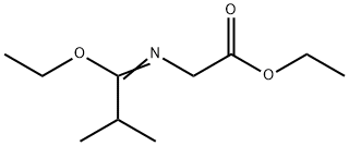 {[(1Z)-1-エトキシ-2-メチルプロピリデン]アミノ}酢酸エチル 化学構造式