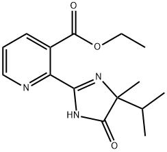 2-(4-イソプロピル-4-メチル-5-オキソ-4,5-ジヒドロ-1H-イミダゾール-2-イル)ニコチン酸エチル 化学構造式