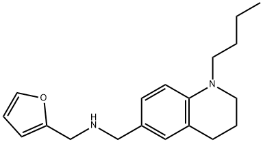 N-[(1-ブチル-1,2,3,4-テトラヒドロキノリン-6-イル)メチル]-N-(2-フリルメチル)アミン 化学構造式