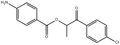 2-(4-chlorophenyl)-1-methyl-2-oxoethyl 4-aminobenzoate Struktur