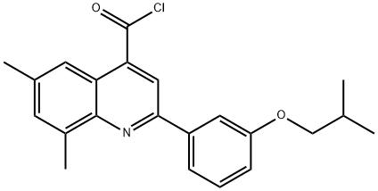 2-(3-异丁氧基苯基)-6,8-二甲基喹啉-4-甲酰氯,1160262-98-5,结构式