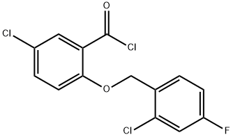 5-chloro-2-[(2-chloro-4-fluorobenzyl)oxy]benzoyl chloride Structure