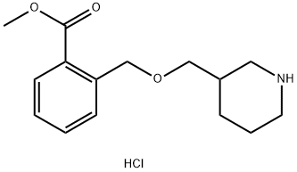Methyl 2-[(3-piperidinylmethoxy)methyl]benzoatehydrochloride Struktur