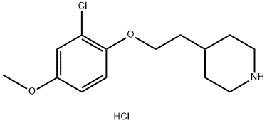 4-[2-(2-Chloro-4-methoxyphenoxy)ethyl]piperidinehydrochloride 化学構造式