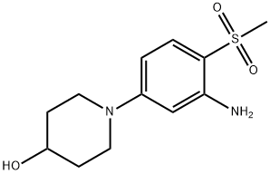 1-[3-Amino-4-(methylsulfonyl)phenyl]-4-piperidinol 化学構造式