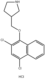 2,4-Dichloro-1-naphthyl 3-pyrrolidinylmethylether hydrochloride 化学構造式