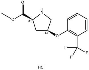Methyl (2S,4S)-4-[2-(trifluoromethyl)phenoxy]-2-pyrrolidinecarboxylate hydrochloride 结构式