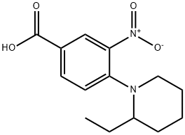 4-(2-Ethyl-1-piperidinyl)-3-nitrobenzoic acid Structure