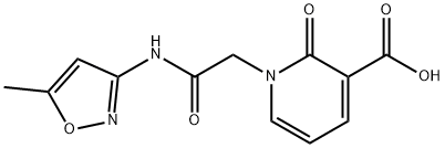 1-[(5-Methyl-isoxazol-3-ylcarbamoyl)-methyl]-2-oxo-1,2-dihydro-pyridine-3-carboxylic acid Struktur