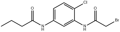 N-{3-[(2-Bromoacetyl)amino]-4-chlorophenyl}butanamide 化学構造式