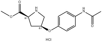 Methyl (2S,4S)-4-[4-(acetylamino)phenoxy]-2-pyrrolidinecarboxylate hydrochloride 结构式