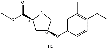Methyl (2S,4S)-4-(4-isopropyl-3-methylphenoxy)-2-pyrrolidinecarboxylate hydrochloride Structure