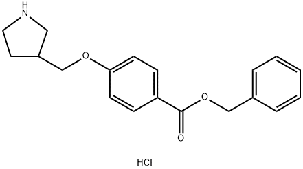 Benzyl 4-(3-pyrrolidinylmethoxy)benzoatehydrochloride 结构式