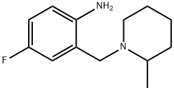 4-Fluoro-2-[(2-methyl-1-piperidinyl)methyl]aniline 化学構造式