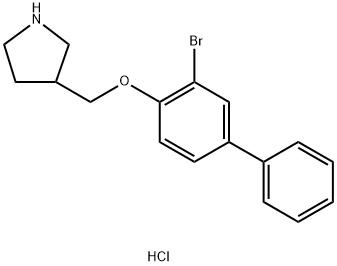 3-{[(3-Bromo[1,1'-biphenyl]-4-yl)oxy]-methyl}pyrrolidine hydrochloride 结构式