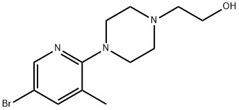 2-[4-(5-Bromo-3-methyl-2-pyridinyl)-1-piperazinyl]-1-ethanol 化学構造式