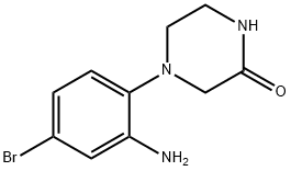 4-(2-Amino-4-bromophenyl)-2-piperazinone Struktur