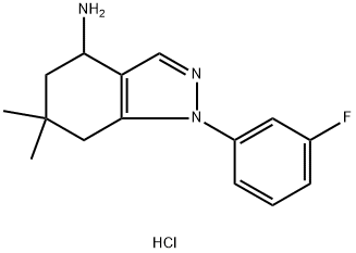 1H-indazol-4-amine, 1-(3-fluorophenyl)-4,5,6,7-tetrahydro- Structure