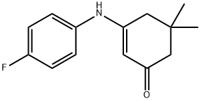 2-cyclohexen-1-one, 3-[(4-fluorophenyl)amino]-5,5-dimethyl Struktur