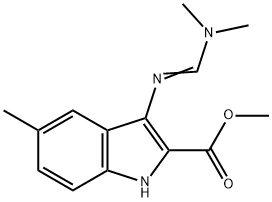 1H-indole-2-carboxylic acid, 3-[[(1E)-(dimethylamino)methy Struktur